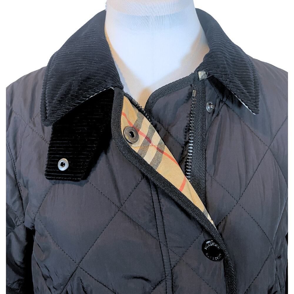 Burberry Coat Quilted Puffer Barn Jacket LOGO Cotswold Black House Check Plaid S - Picture 10 of 16